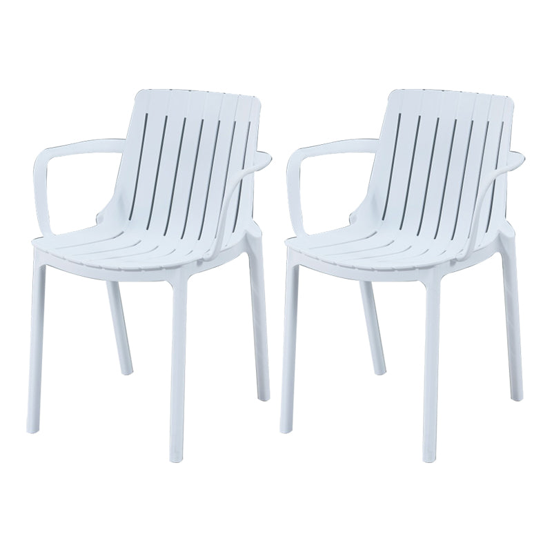 Sillas interiores y exteriores de plástico modernas, sillón con respaldo de listones para restaurante