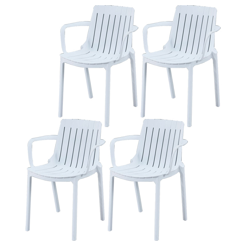 Sillas interiores y exteriores de plástico modernas, sillón con respaldo de listones para restaurante