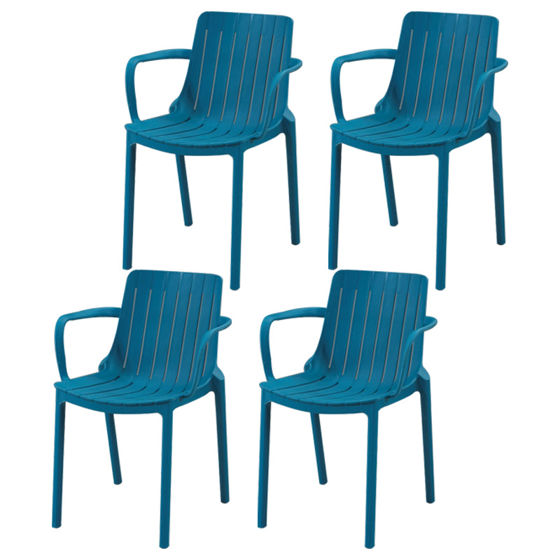 Sillas interiores y exteriores de plástico modernas, sillón con respaldo de listones para restaurante