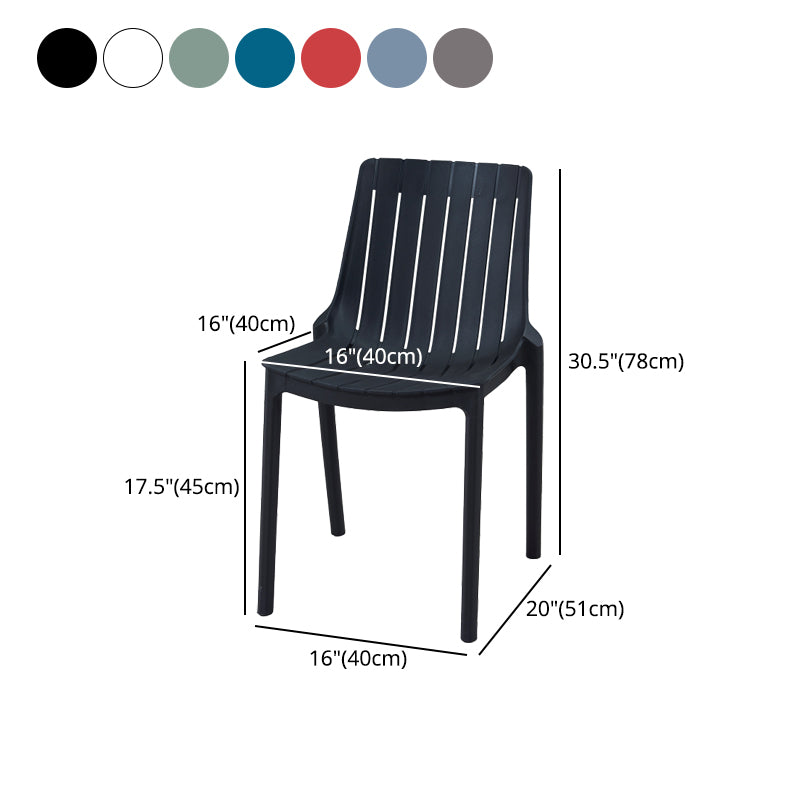 Sillas interiores y exteriores de plástico modernas, sillón con respaldo de listones para restaurante