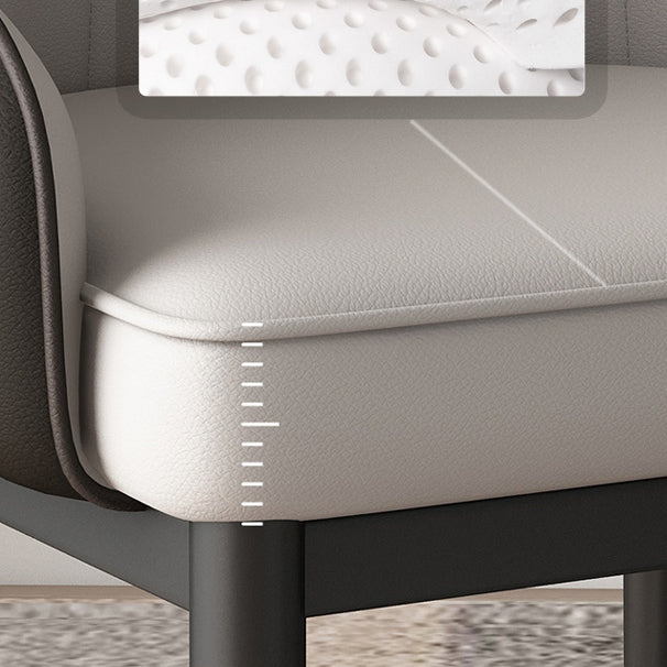 Sillas de comedor Glam, silla Parsons curvada de cuero con acabado mate para cocina