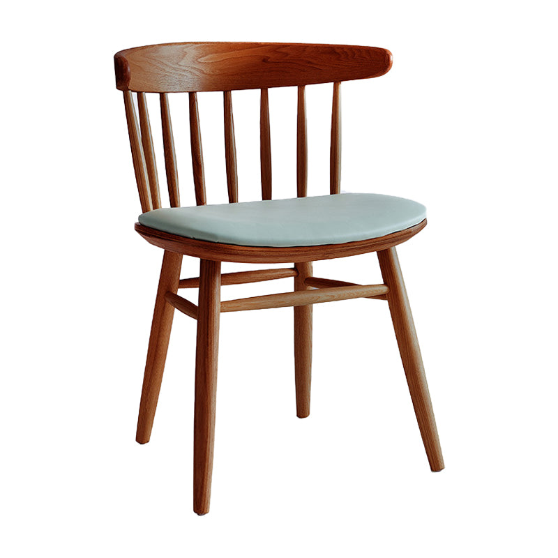 Silla trasera Windsor contemporánea, silla sin brazos de comedor de madera maciza
