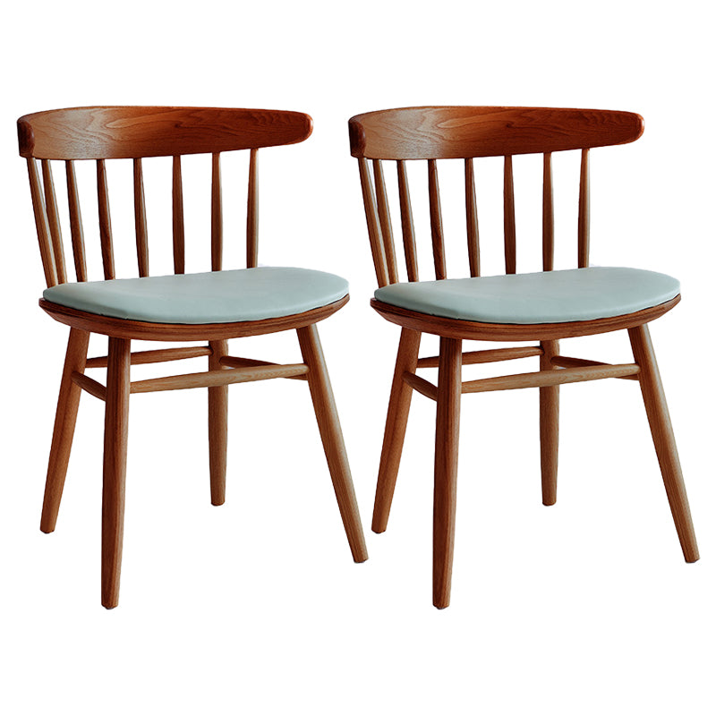 Silla trasera Windsor contemporánea, silla sin brazos de comedor de madera maciza