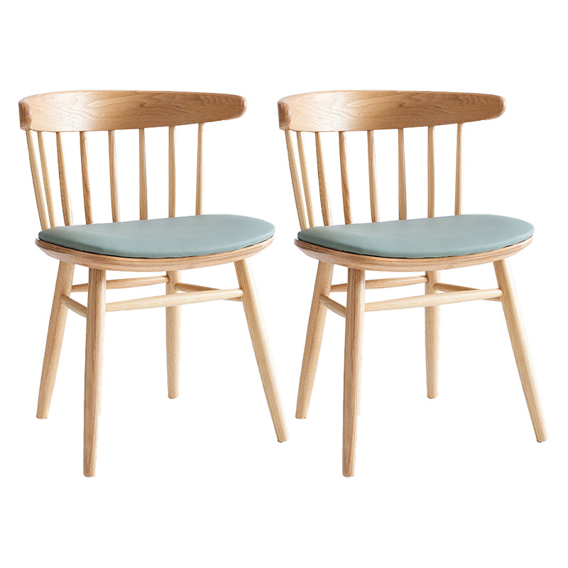 Silla trasera Windsor contemporánea, silla sin brazos de comedor de madera maciza