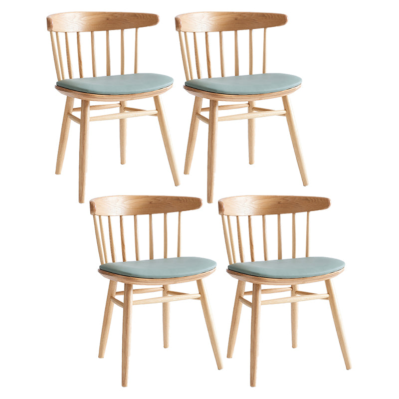 Silla trasera Windsor contemporánea, silla sin brazos de comedor de madera maciza