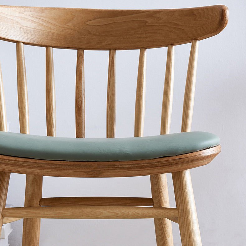 Silla trasera Windsor contemporánea, silla sin brazos de comedor de madera maciza