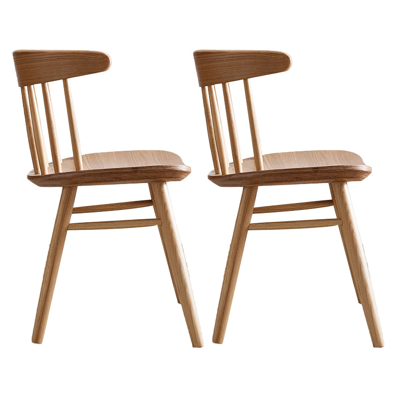 Silla trasera Windsor contemporánea, silla sin brazos de comedor de madera maciza