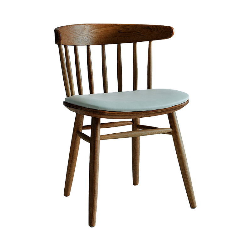 Silla trasera Windsor contemporánea, silla sin brazos de comedor de madera maciza
