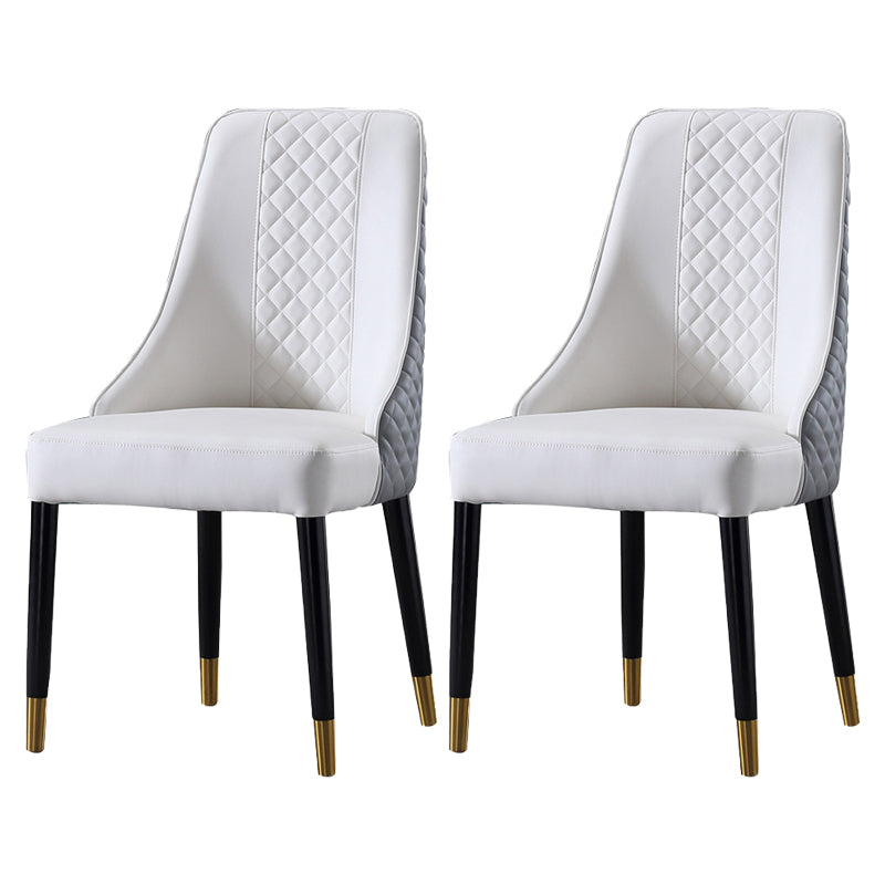 Silla lateral curvada de cuero contemporánea Sillas Parsons con acabado mate