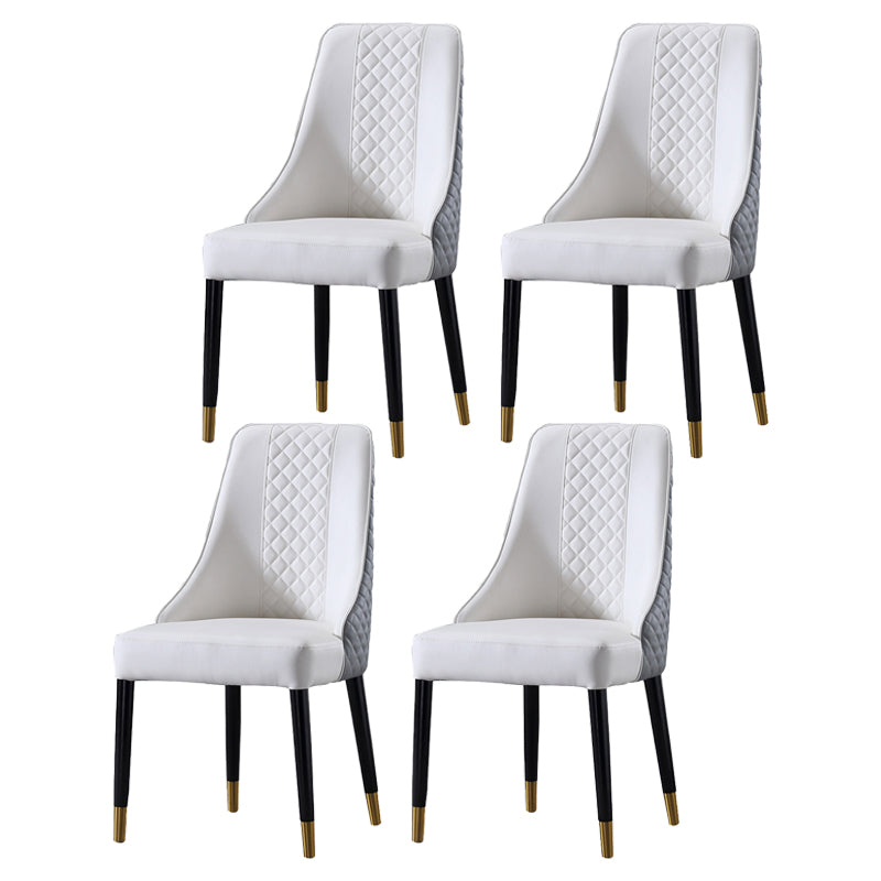 Silla lateral curvada de cuero contemporánea Sillas Parsons con acabado mate