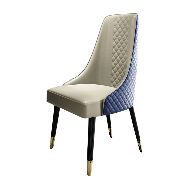 Silla lateral curvada de cuero contemporánea Sillas Parsons con acabado mate
