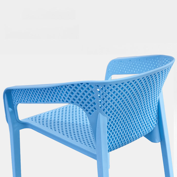 Modern Plastic Kitchen Dining Armchair Solid Back Dining Chair for Home Use