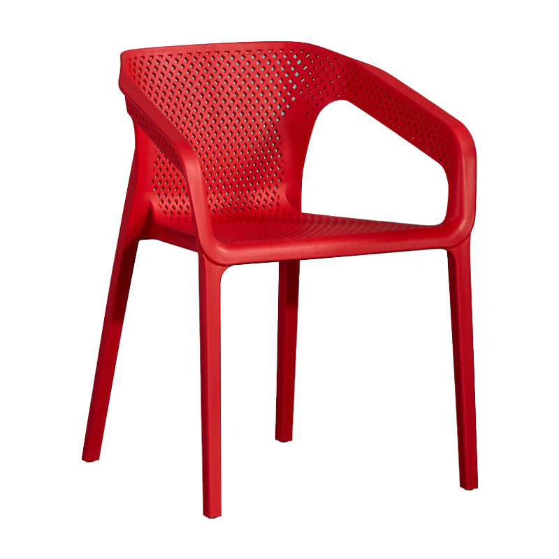 Modern Plastic Kitchen Dining Armchair Solid Back Dining Chair for Home Use