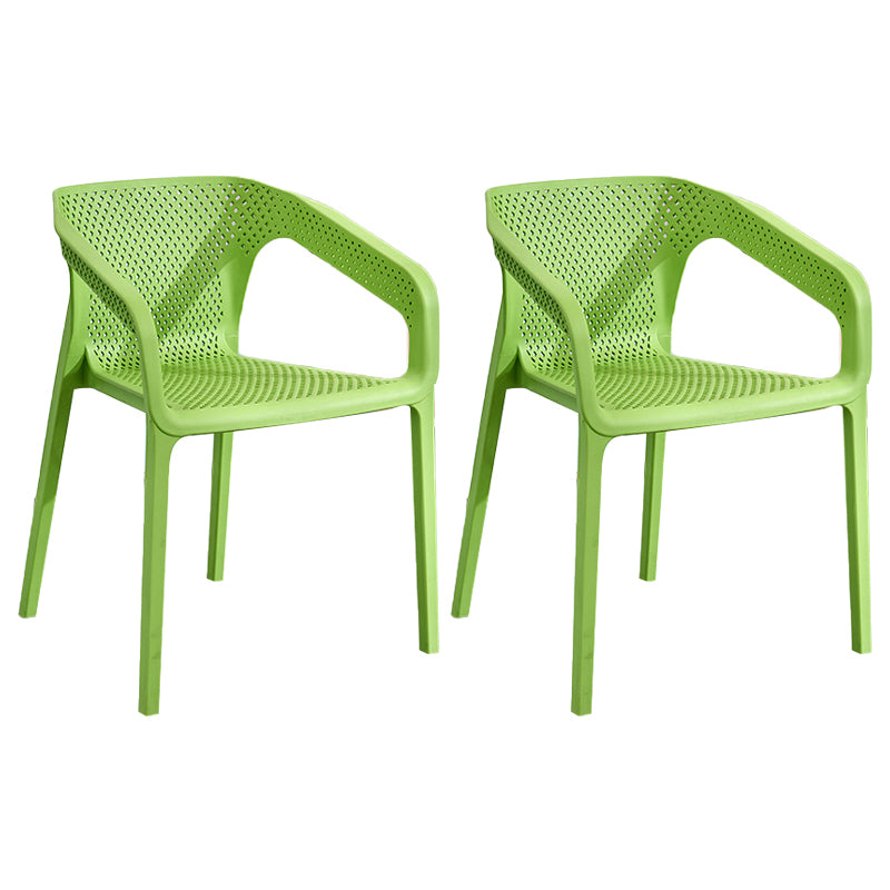 Modern Plastic Kitchen Dining Armchair Solid Back Dining Chair for Home Use