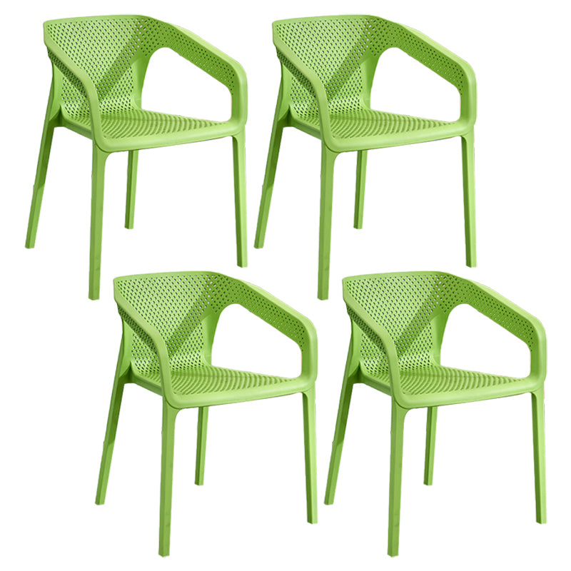Modern Plastic Kitchen Dining Armchair Solid Back Dining Chair for Home Use
