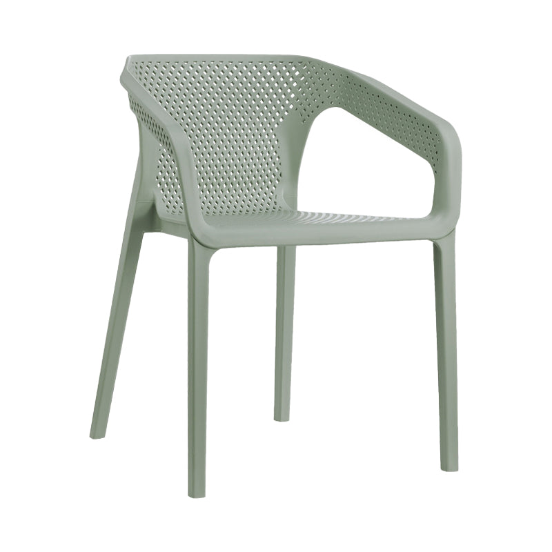 Modern Plastic Kitchen Dining Armchair Solid Back Dining Chair for Home Use