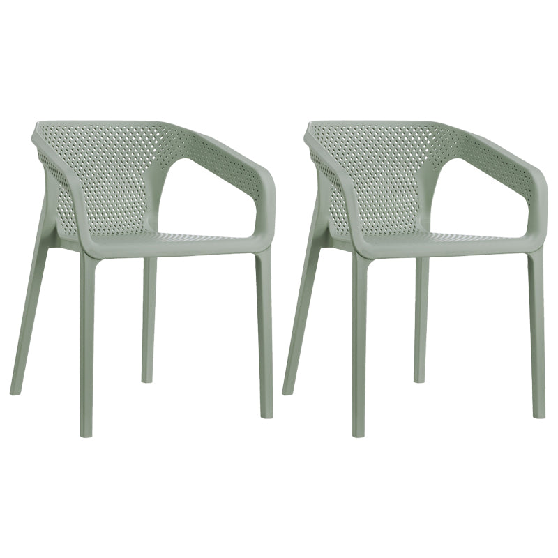 Modern Plastic Kitchen Dining Armchair Solid Back Dining Chair for Home Use