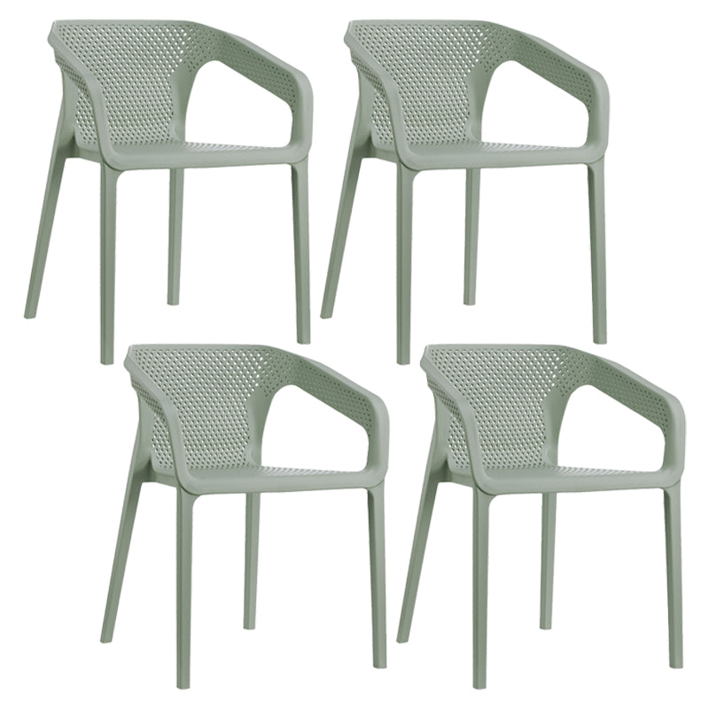 Modern Plastic Kitchen Dining Armchair Solid Back Dining Chair for Home Use