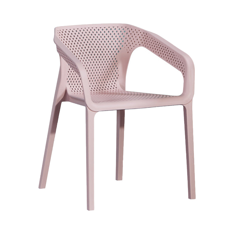 Modern Plastic Kitchen Dining Armchair Solid Back Dining Chair for Home Use