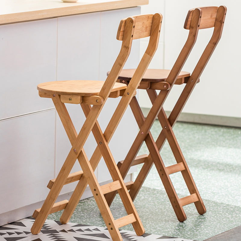 Minimalismus-Barhocker mit Holzrückenlehne für den Innenbereich, zusammenklappbare Thekenhocker, 1 Stück