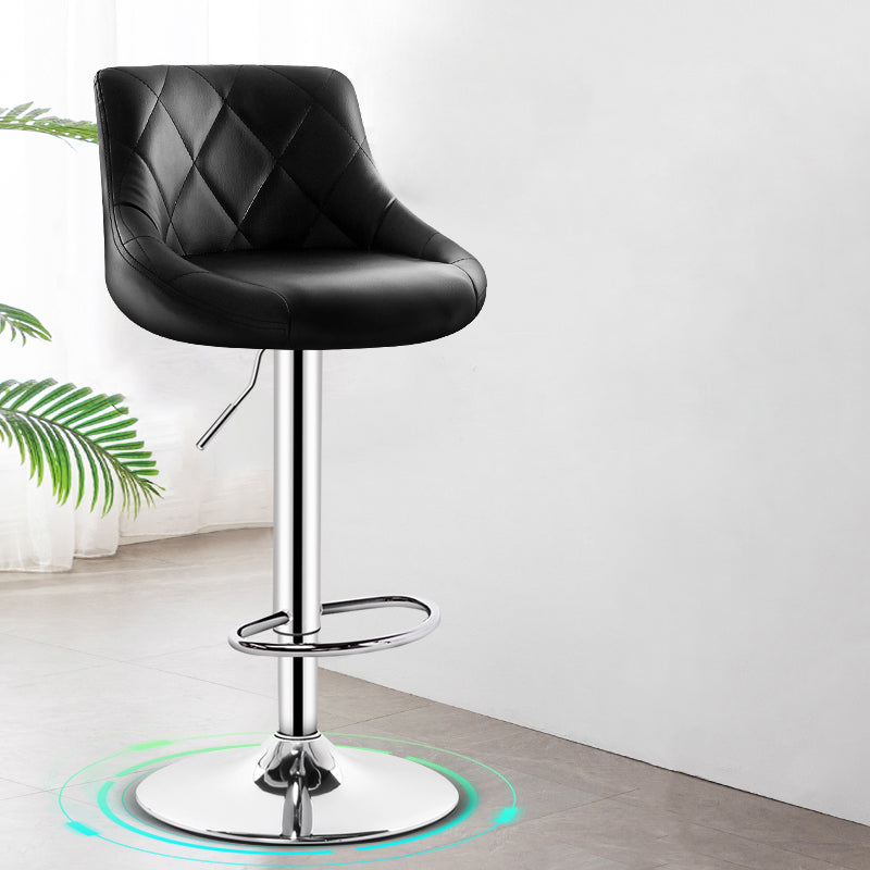 Taburete de murciélago de cuero moderno para interiores, taburete ajustable con respaldo y altura para mostrador