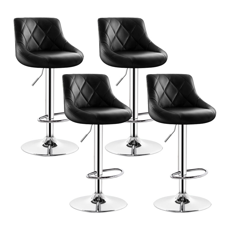 Taburete de murciélago de cuero moderno para interiores, taburete ajustable con respaldo y altura para mostrador