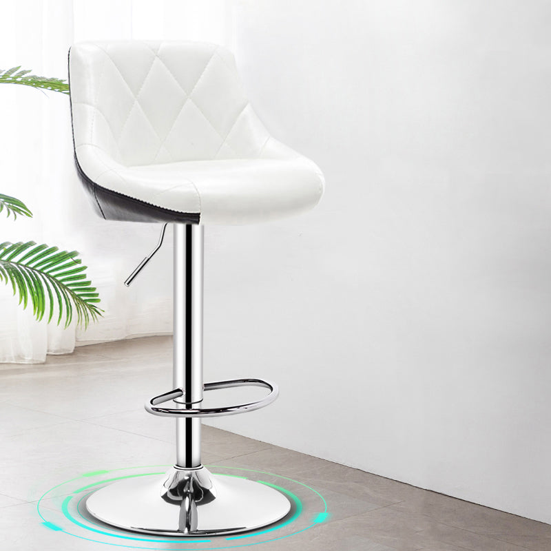 Taburete de murciélago de cuero moderno para interiores, taburete ajustable con respaldo y altura para mostrador