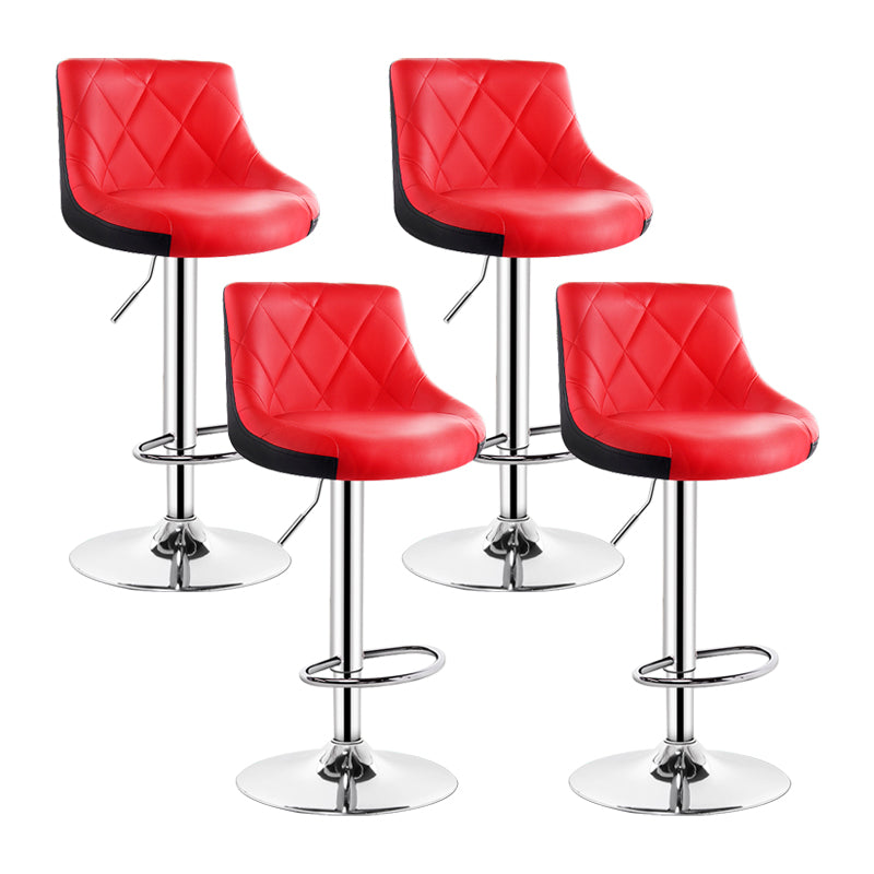 Taburete de murciélago de cuero moderno para interiores, taburete ajustable con respaldo y altura para mostrador