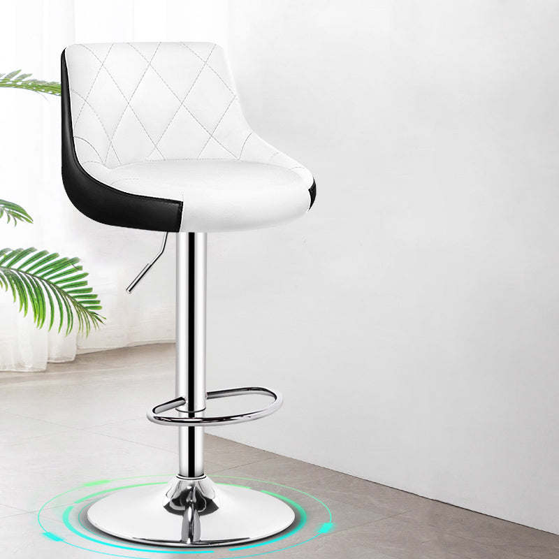 Taburete de murciélago de cuero moderno para interiores, taburete ajustable con respaldo y altura para mostrador