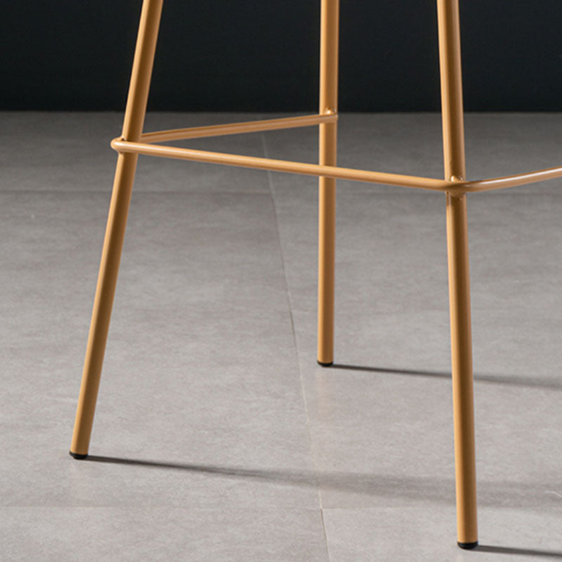 Modern Plastic Seats Macron Barstool Metal 4 Legs Bar Stool for Indoor, Set of 2