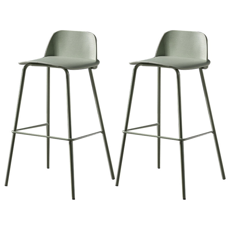 Modern Plastic Seats Macron Barstool Metal 4 Legs Bar Stool for Indoor, Set of 2