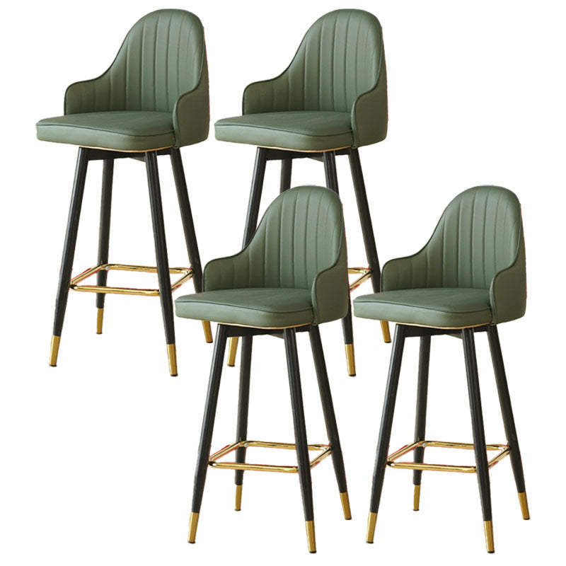 Barhocker im nordischen Stil mit PU-Ledersitzen, Thekenhocker, 2er-Set