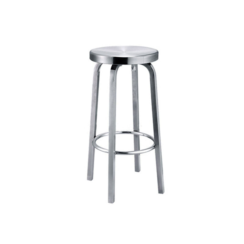 Taburete de bar sin brazos de estilo industrial, taburetes de mostrador de acero inoxidable para cafetería, 1 pieza