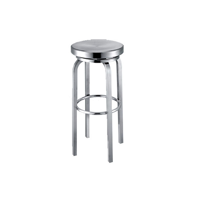 Taburete de bar sin brazos de estilo industrial, taburetes de mostrador de acero inoxidable para cafetería, 1 pieza