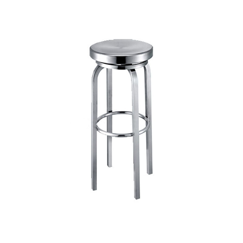 Taburete de bar sin brazos de estilo industrial, taburetes de mostrador de acero inoxidable para cafetería, 1 pieza
