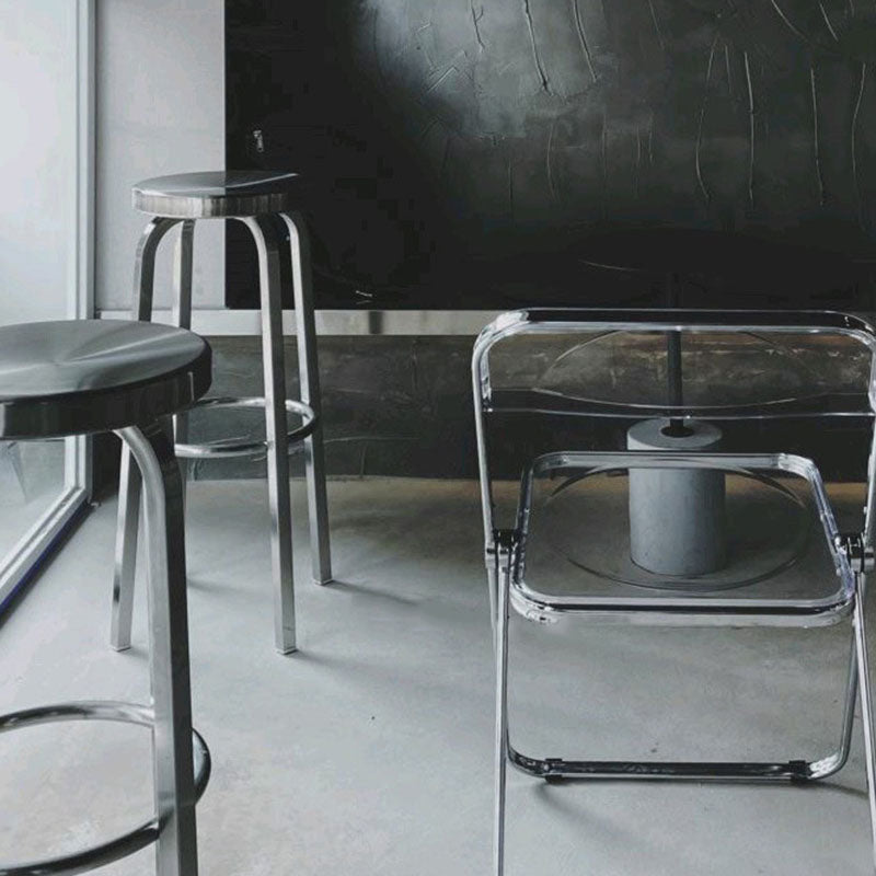 Taburete de bar sin brazos de estilo industrial, taburetes de mostrador de acero inoxidable para cafetería, 1 pieza