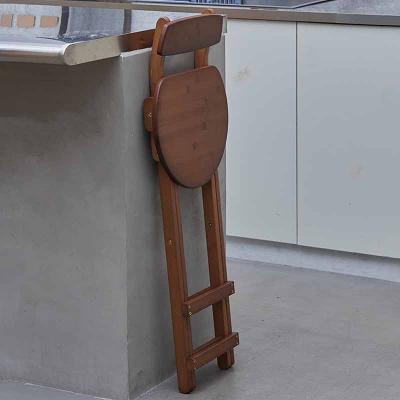 Taburetes de bar con respaldo de madera sin brazos de estilo nórdico, taburetes plegables para mostrador, 1 pieza
