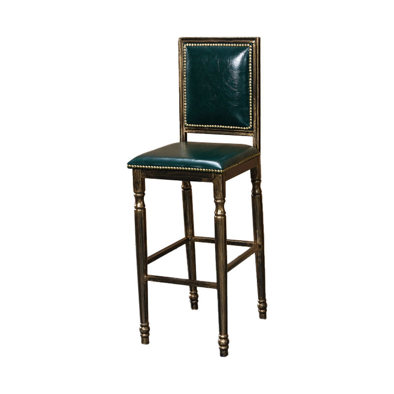 Distressed Bronze 29.5" H Barstool Industrial Indoor Tall Stool with Square Seat