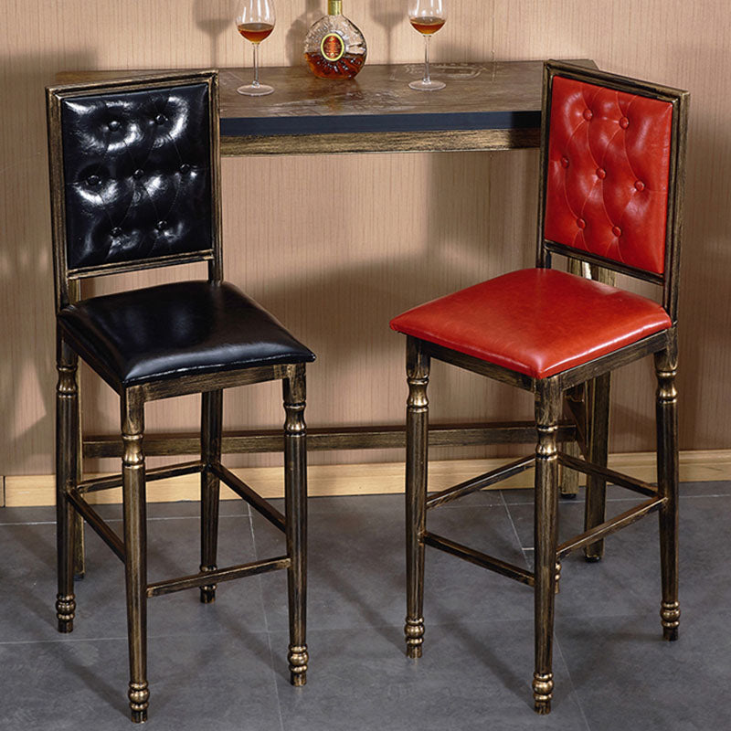 Distressed Bronze 29.5" H Barstool Industrial Indoor Tall Stool with Square Seat
