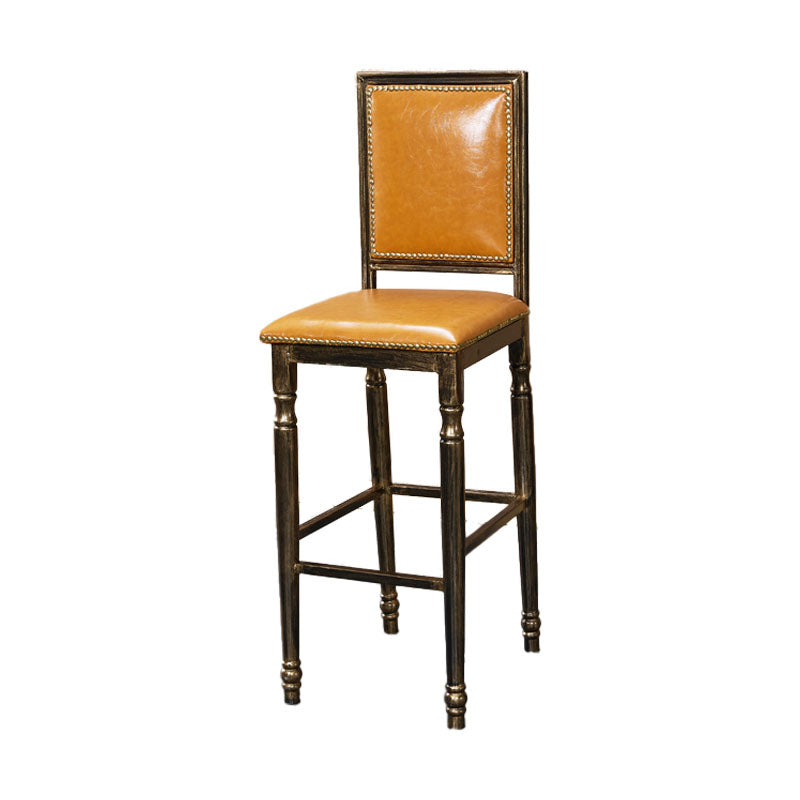 Distressed Bronze 29.5" H Barstool Industrial Indoor Tall Stool with Square Seat