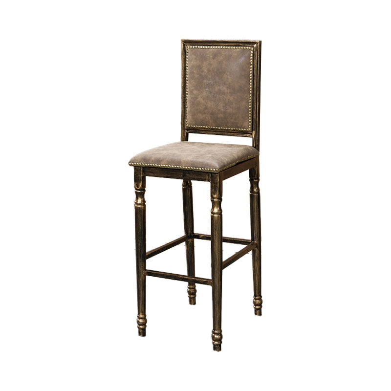 Distressed Bronze 29.5" H Barstool Industrial Indoor Tall Stool with Square Seat