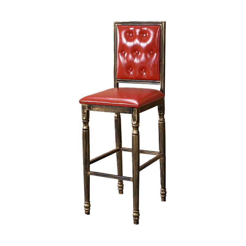 Distressed Bronze 29.5" H Barstool Industrial Indoor Tall Stool with Square Seat