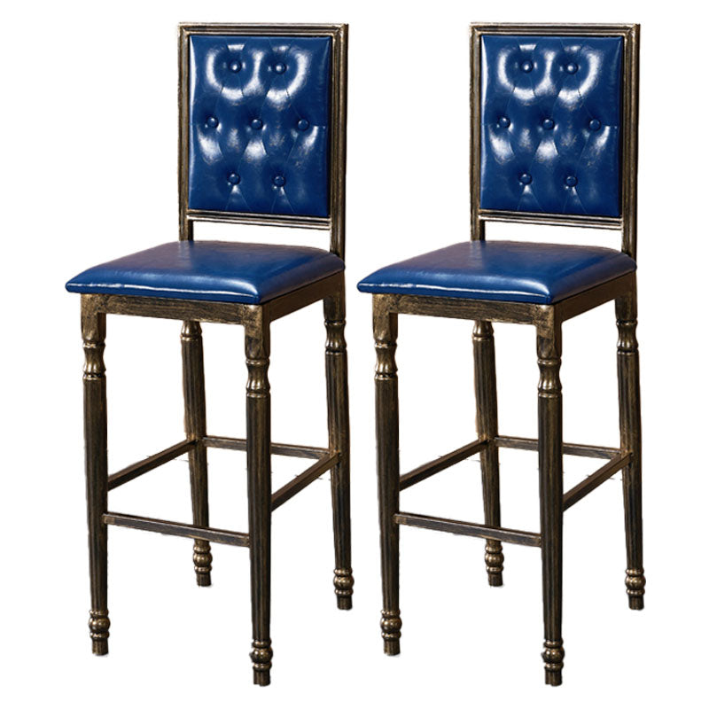 Distressed Bronze 29.5" H Barstool Industrial Indoor Tall Stool with Square Seat