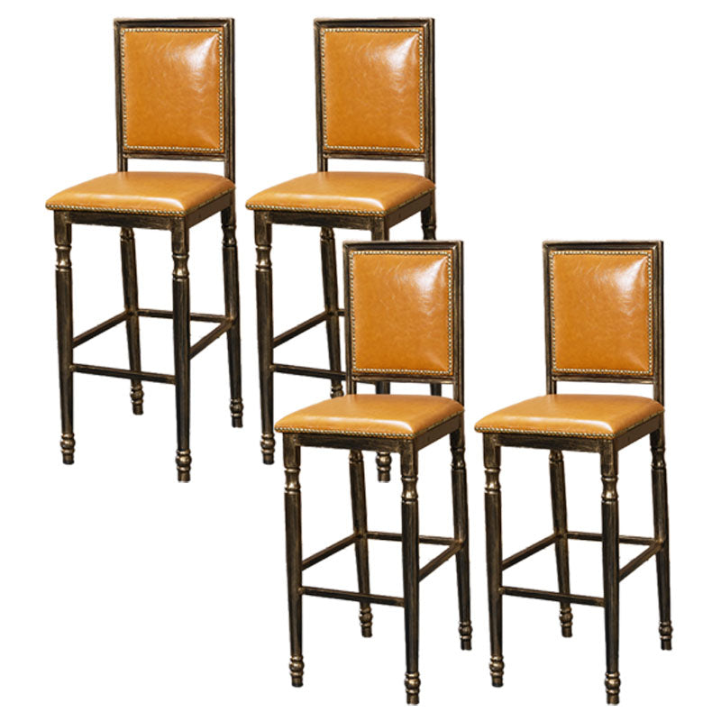 Distressed Bronze 29.5" H Barstool Industrial Indoor Tall Stool with Square Seat