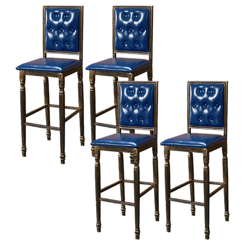 Distressed Bronze 29.5" H Barstool Industrial Indoor Tall Stool with Square Seat