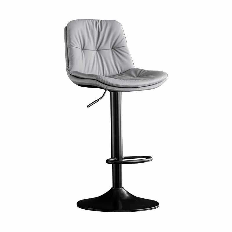 Taburete de barra giratorio ajustable de metal nórdico taburete alto con asiento de cuero