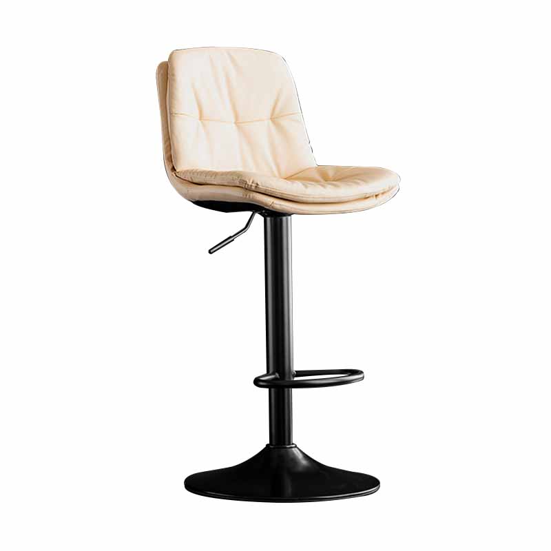 Taburete de barra giratorio ajustable de metal nórdico taburete alto con asiento de cuero