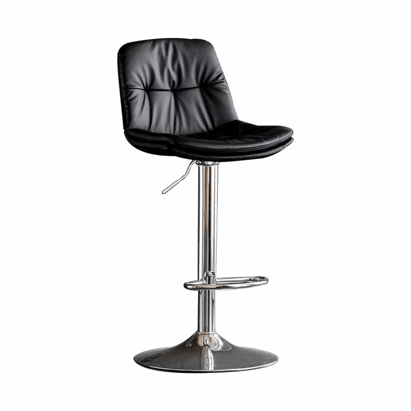 Taburete de barra giratorio ajustable de metal nórdico taburete alto con asiento de cuero
