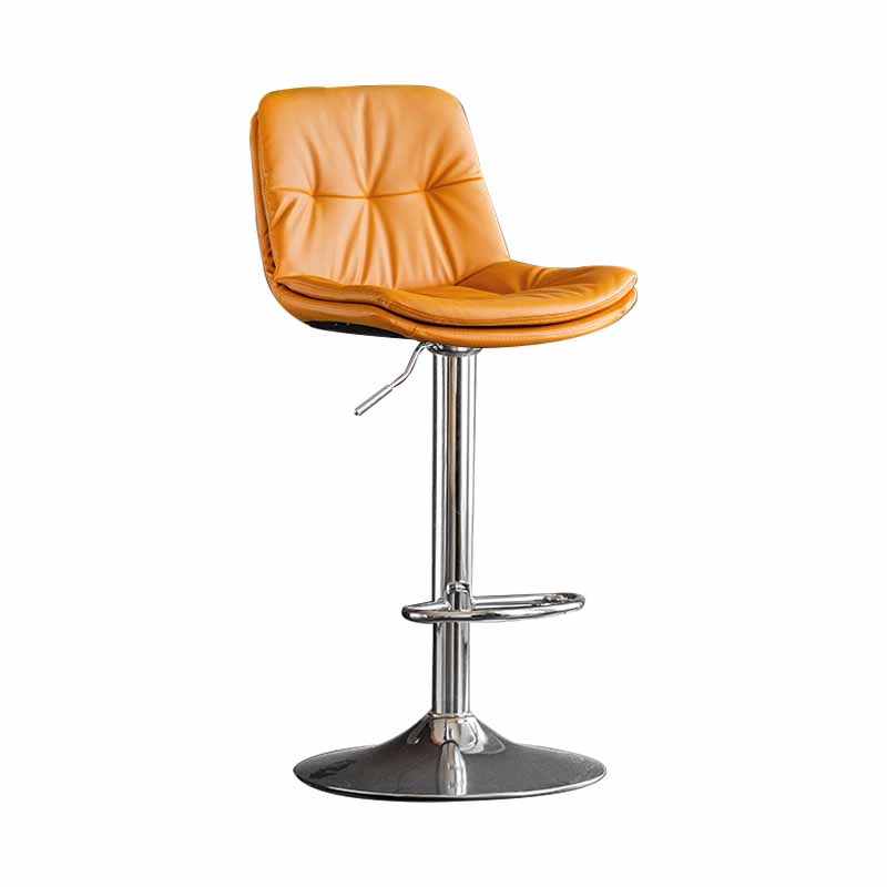 Taburete de barra giratorio ajustable de metal nórdico taburete alto con asiento de cuero