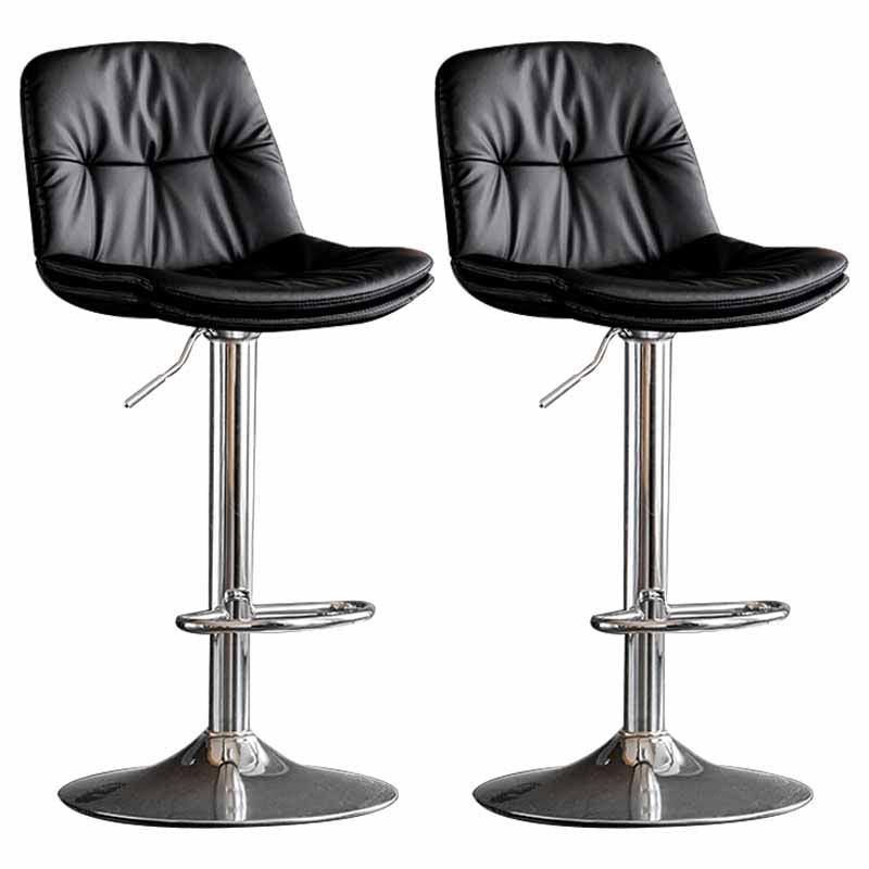Taburete de barra giratorio ajustable de metal nórdico taburete alto con asiento de cuero